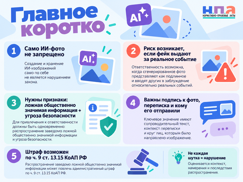 Сгенерировал фото в нейросети и отправил в чат - когда грозит штраф