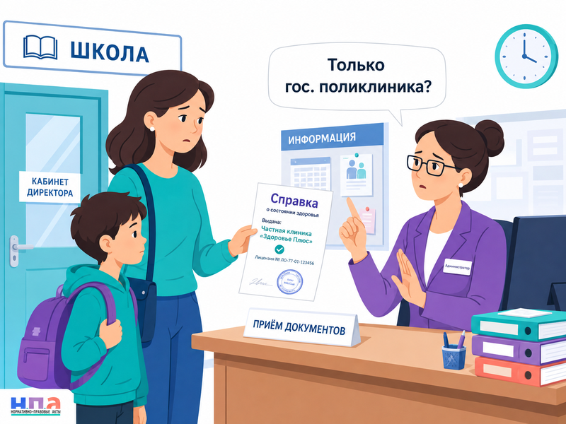 Школа или детский сад не принимают медицинскую справку из частной клиники законно ли требование государственной поликлиники