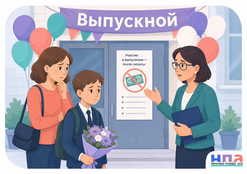 Школа не допускает ребенка на выпускной, последний звонок или экскурсию из-за отказа сдавать деньги