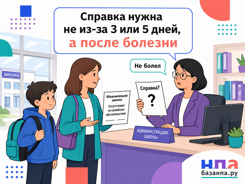 Школа не допускает ребенка после нескольких дней отсутствия без медицинской справки когда она нужна в 2026 году