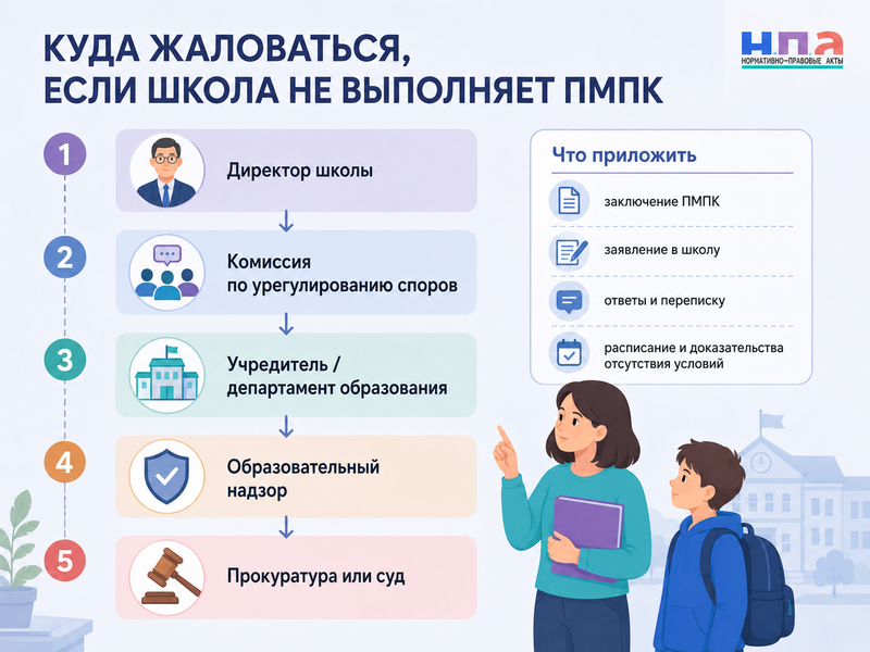 Школа не предоставляет адаптированную программу ребенку с ОВЗ заключение ПМПК, обязанности и жалоба