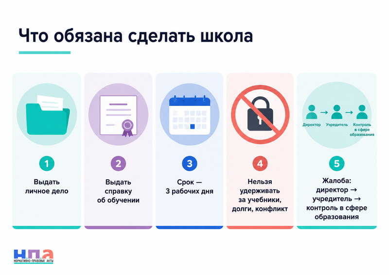 Школа не выдает личное дело или документы ребенка при переводе куда обращаться родителям