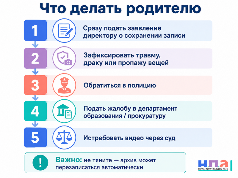 Школа отказывается предоставить или сохранить запись с камер