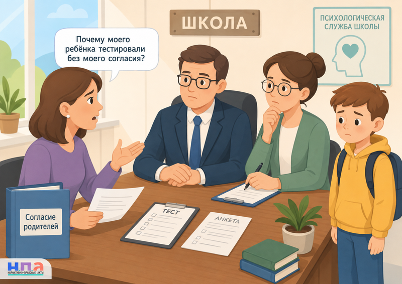 Школа провела психологическое тестирование ребенка без согласия родителей что делать