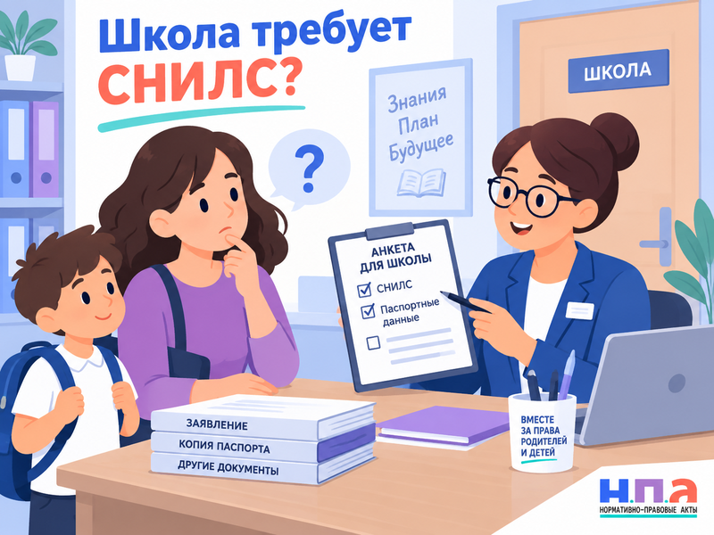 Школа требует СНИЛС и паспортные данные родителей законно ли это