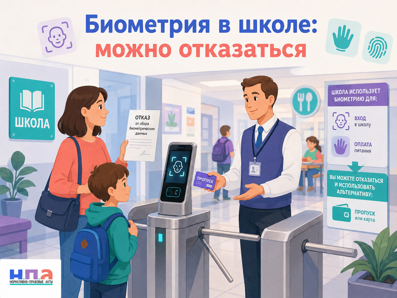 Школа требует биометрию для входа и получения питания можно ли отказаться