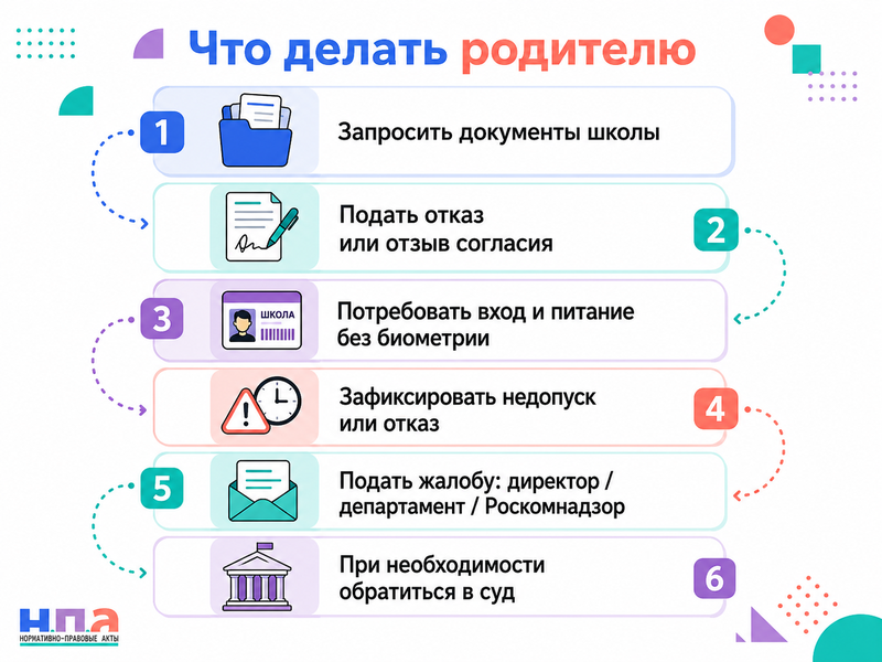 Школа требует биометрию для входа и получения питания можно ли отказаться