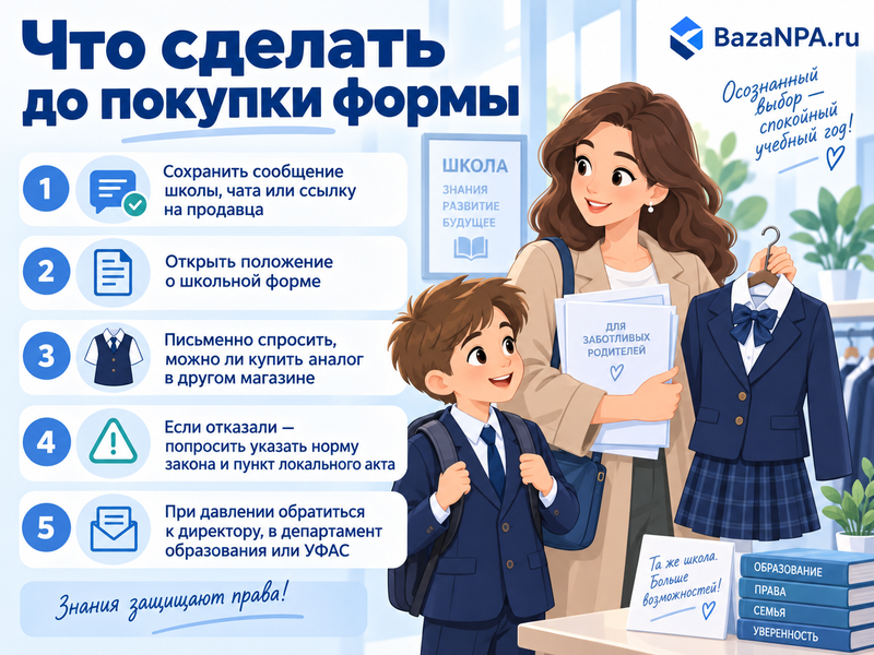 Школа требует купить форму у конкретного поставщика - законно ли это