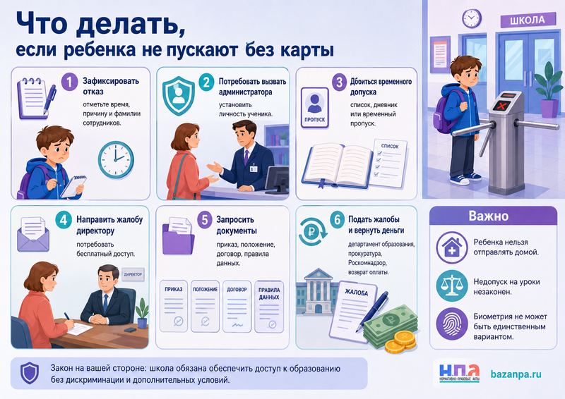 Школа ввела платный электронный пропуск и не допускает ребенка без карты