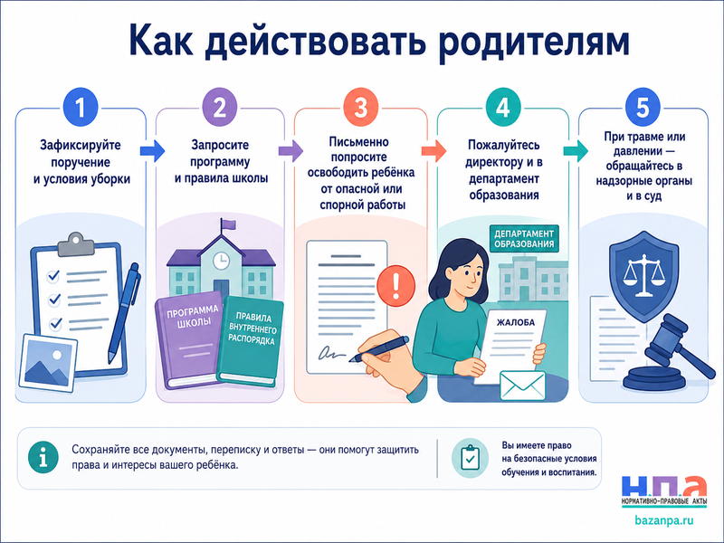 Школа заставляет учеников мыть полы, убирать классы или территорию можно ли отказаться без согласия родителей
