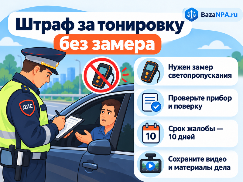 Штраф за тонировку без замера светопропускания - что делать