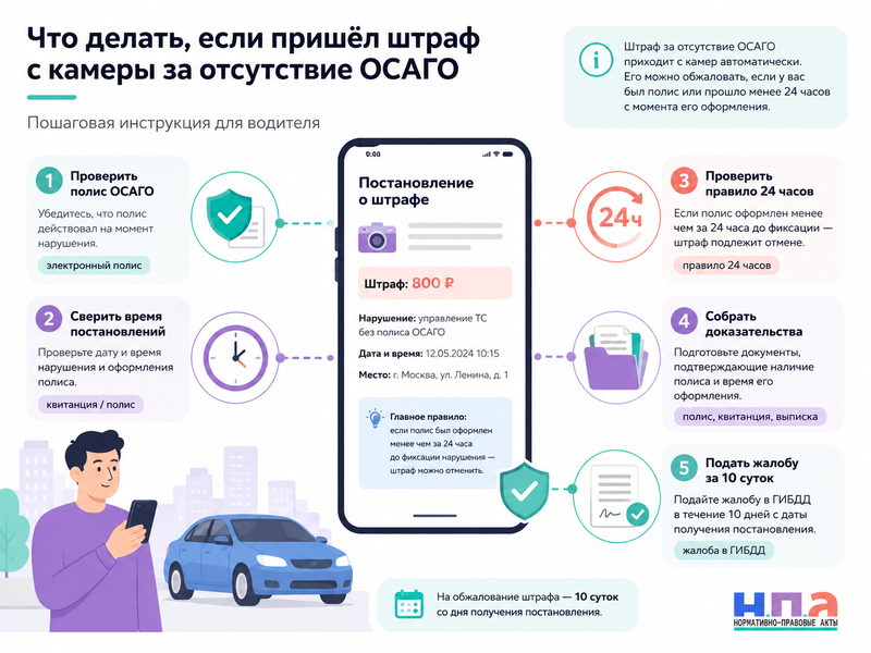 Штрафы с камер за отсутствие ОСАГО в 2026 году сколько постановлений могут выписать за один день