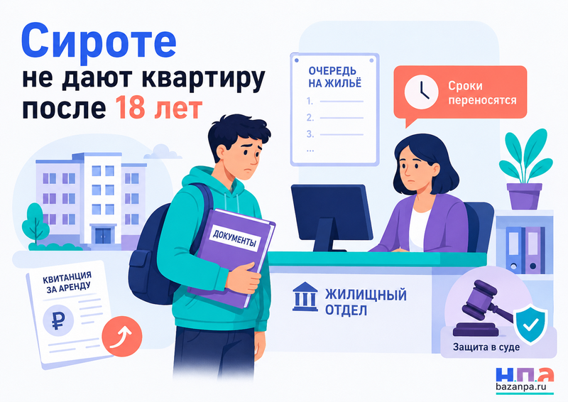 Сироте не предоставляют квартиру после наступления совершеннолетия очередь, иск и компенсация за ожидание
