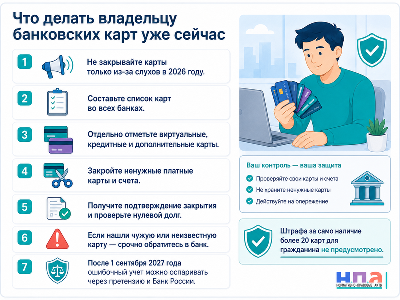 Сколько банковских карт можно иметь в 2026 году лимит 20 карт и что будет с лишними