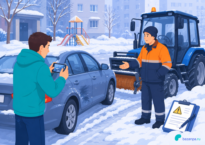 Снегоуборочная машина, трактор или коммунальная техника повредили автомобиль как установить виновника и взыскать ущерб