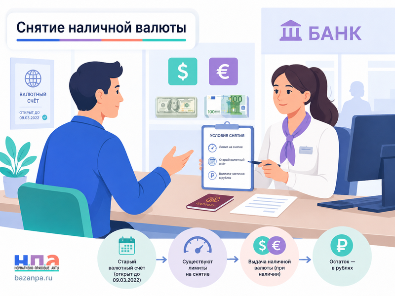 Снятие наличной иностранной валюты в 2026 году ограничения, лимиты и выдача денег со счета