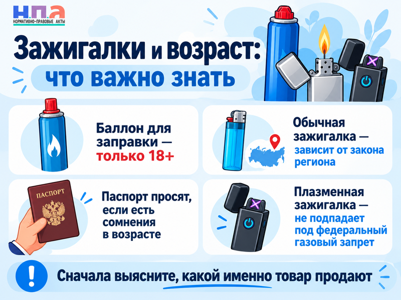 Со скольки лет продают зажигалки и когда могут попросить паспорт