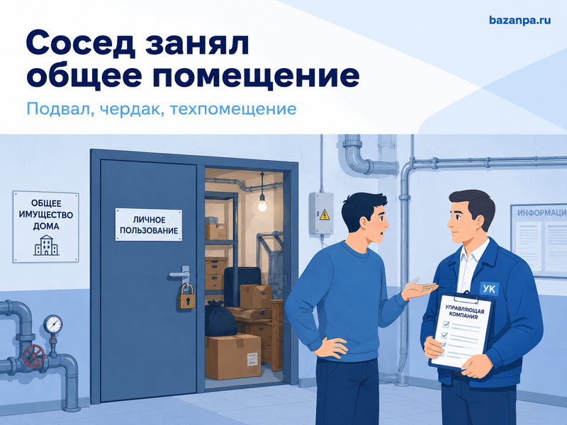 Сосед или организация заняли подвал, чердак, кладовую либо техническое помещение дома как вернуть общее имущество