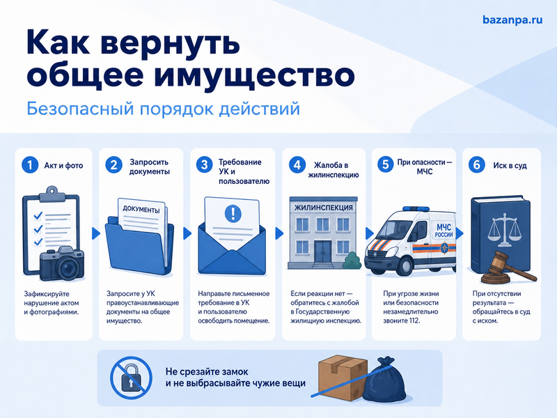Сосед или организация заняли подвал, чердак, кладовую либо техническое помещение дома как вернуть общее имущество