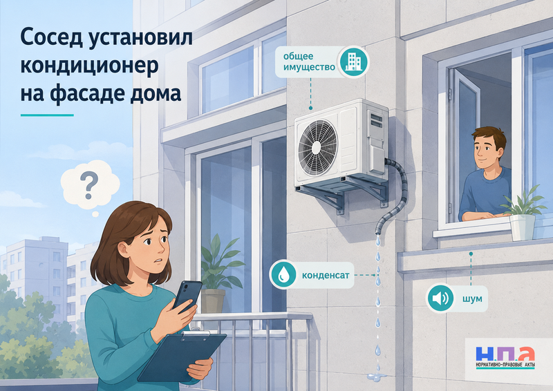 Сосед установил кондиционер на фасаде дома когда требуется согласие и можно ли потребовать демонтаж