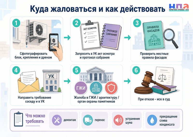 Сосед установил кондиционер на фасаде дома когда требуется согласие и можно ли потребовать демонтаж