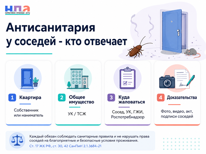 Соседи развели антисанитарию, насекомых или грызунов: куда жаловаться и кто обязан провести обработку