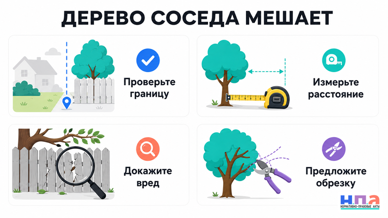 Соседские деревья затеняют участок или разрушают имущество корнями