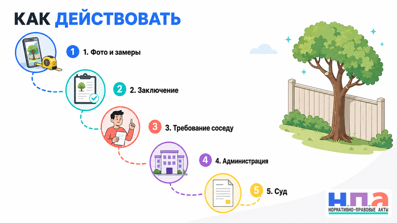 Соседские деревья затеняют участок или разрушают имущество корнями