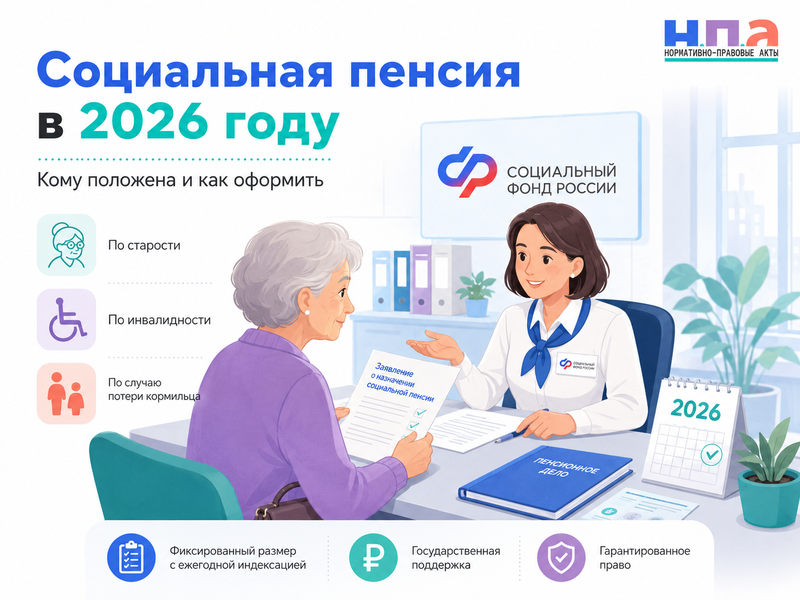 Социальная пенсия в 2026 году кому положена, размер и порядок оформления
