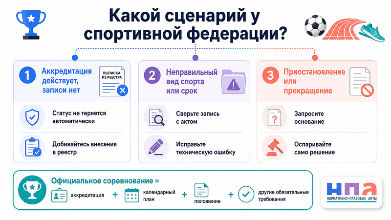 Спортивная федерация отсутствует в реестре Минспорта