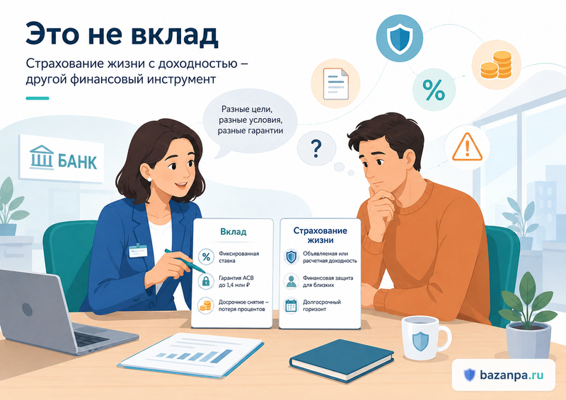 Страхование жизни с объявляемой или расчетной доходностью чем отличается от вклада и какие риски есть у клиента
