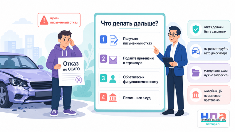 Страховая отказала в выплате по ОСАГО основания отказа и порядок обжалования