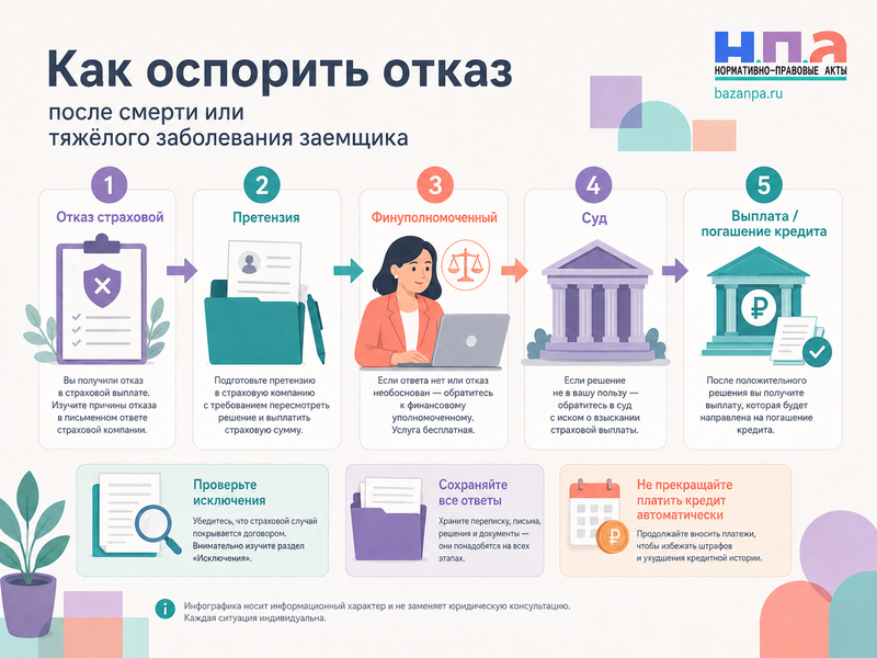 Страховая отказала в выплате после смерти или тяжелой болезни заемщика: что делать