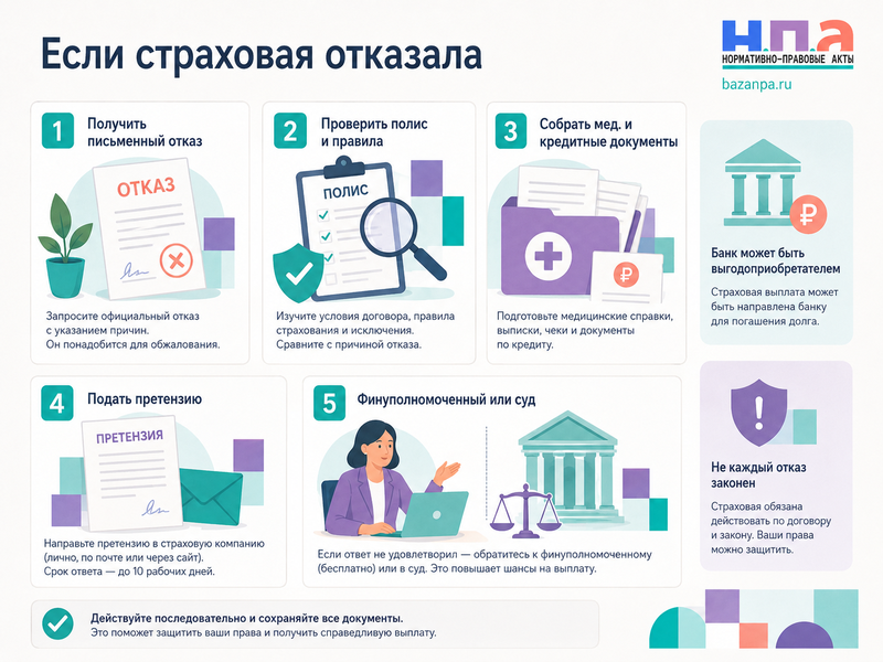 Страховая отказала в выплате после смерти или тяжелой болезни заемщика: что делать