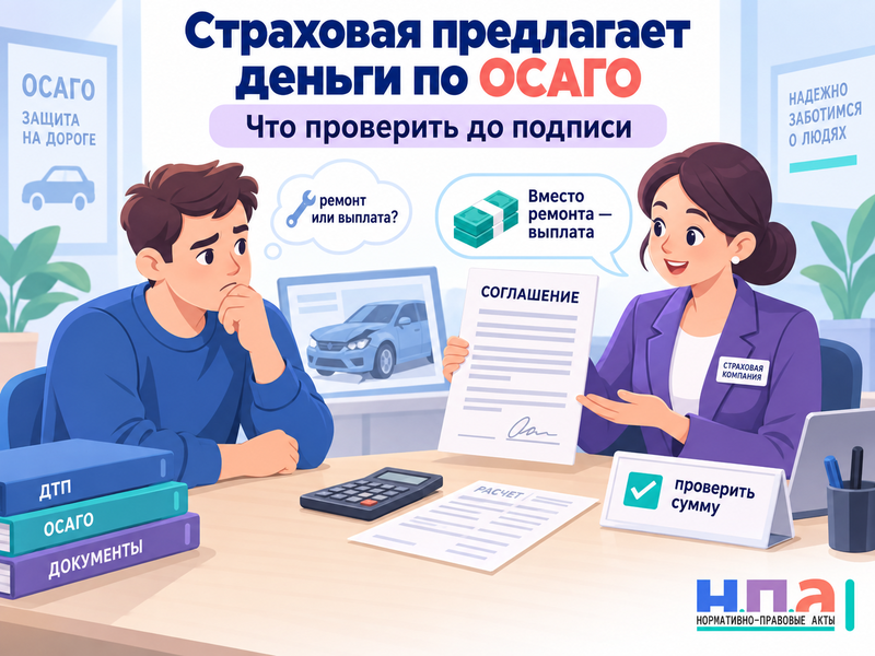 Страховая предлагает деньги по ОСАГО что проверить до подписи