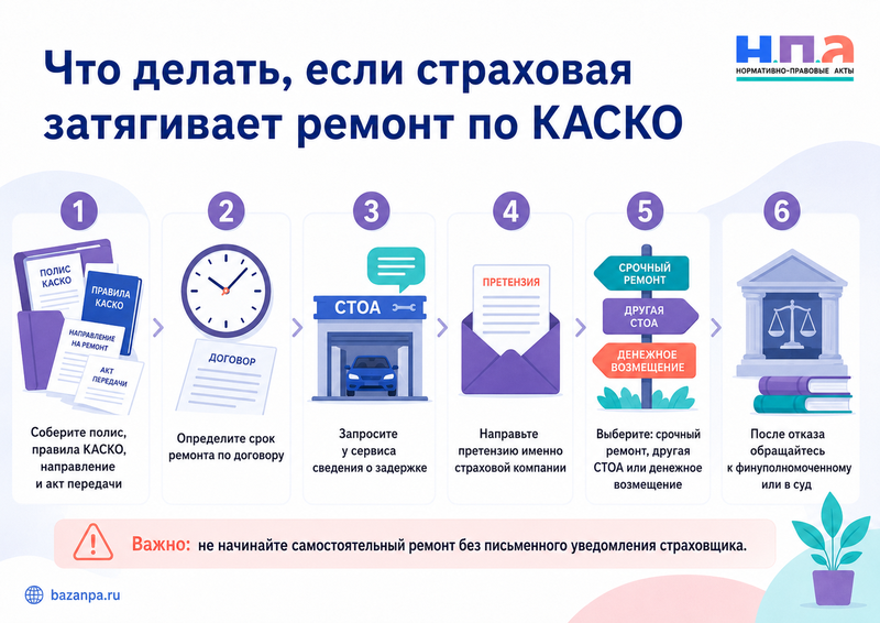 Страховая затягивает ремонт автомобиля по КАСКО: сроки, сервис и возврат денег