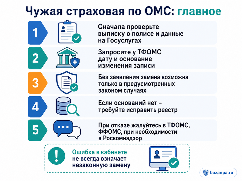 Страховую компанию по ОМС сменили без заявления или указан чужой страховщик что делать