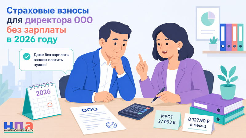 Страховые взносы за директора ООО без зарплаты в 2026 году