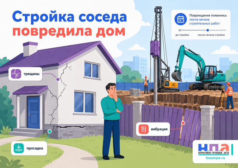 Стройка на соседнем участке вызвала трещины в доме, просадку фундамента или повреждение забора