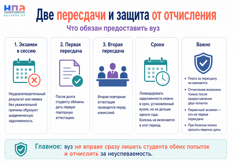 Студента не допускают к пересдаче экзамена или комиссии правила вуза и защита от отчисления
