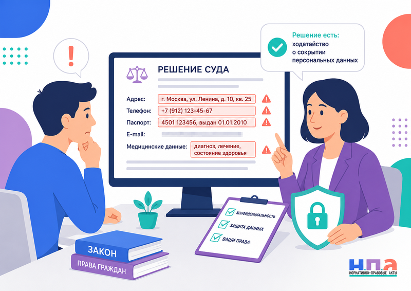 Суд опубликовал решение с адресом, телефоном, паспортными или медицинскими данными как добиться обезличивания