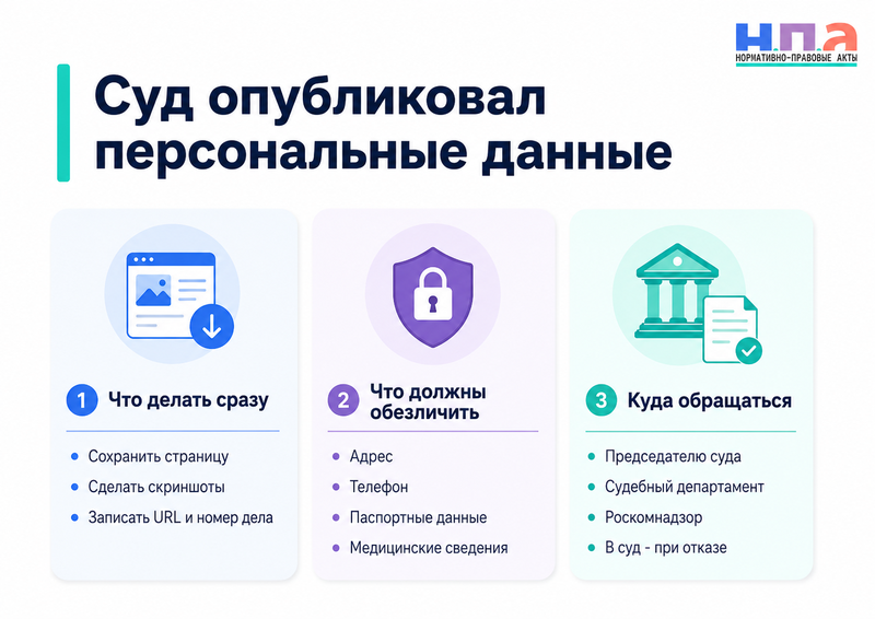 Суд опубликовал решение с адресом, телефоном, паспортными или медицинскими данными как добиться обезличивания