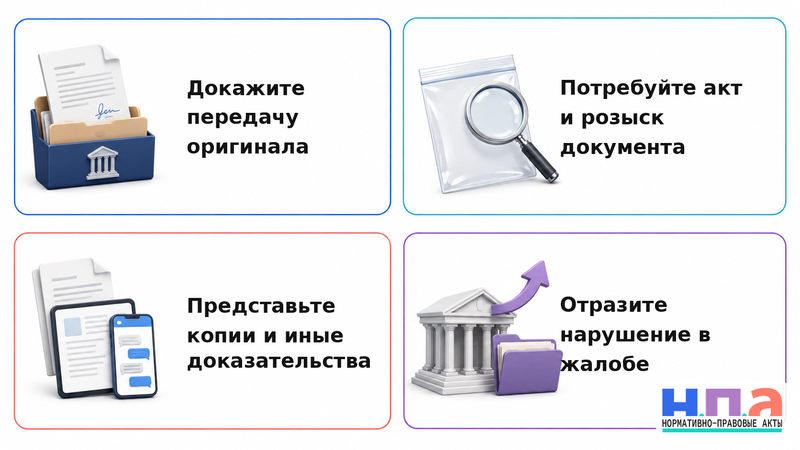 Суд потерял оригинал договора или расписки заявление и последствия для дела