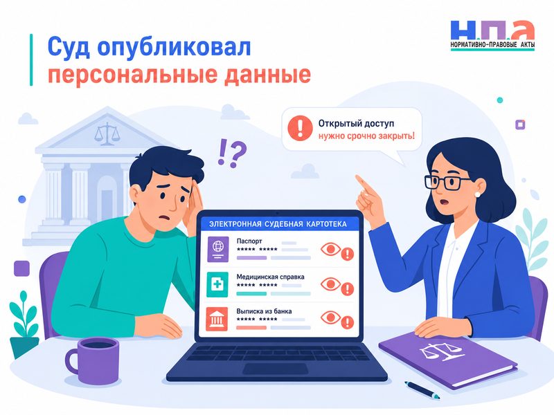 Суд разместил в открытой электронной картотеке персональные данные