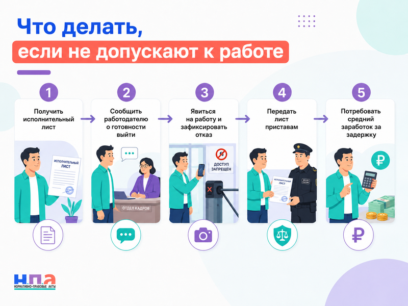 Суд восстановил работника, но работодатель не допускает к работе как исполнить решение