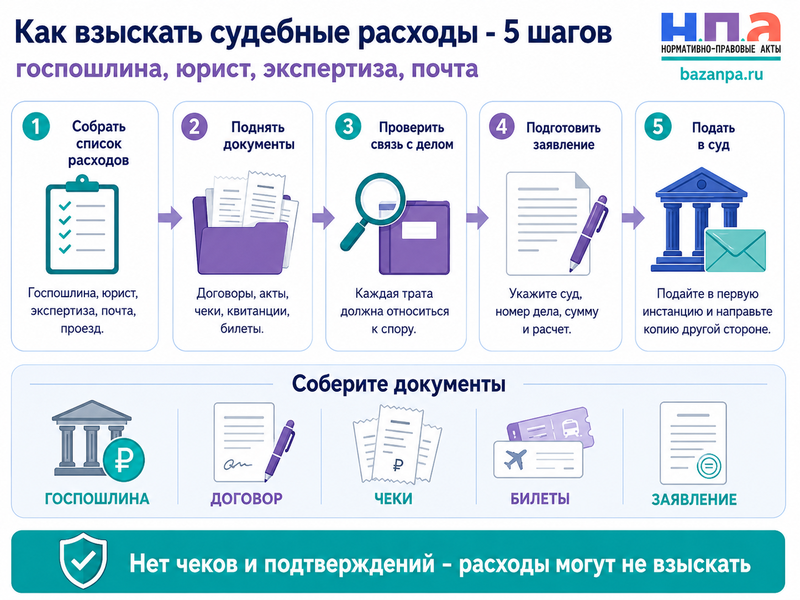 Судебные расходы госпошлина, юрист, экспертиза и почта