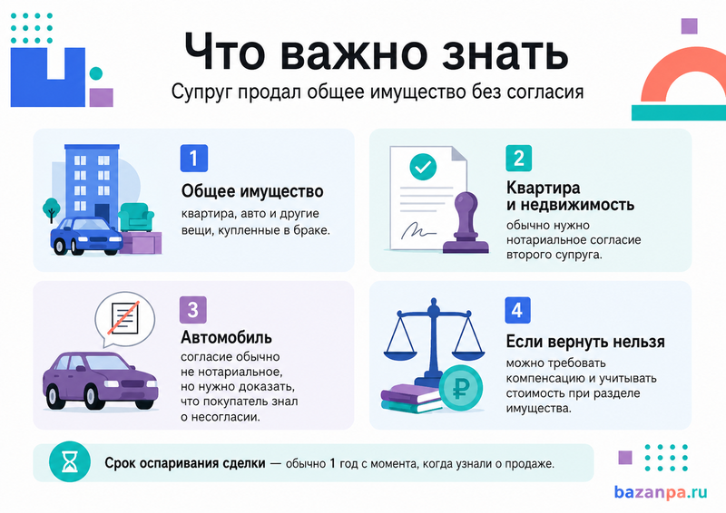 Супруг продал общую квартиру, автомобиль или другое имущество без согласия как оспорить сделку