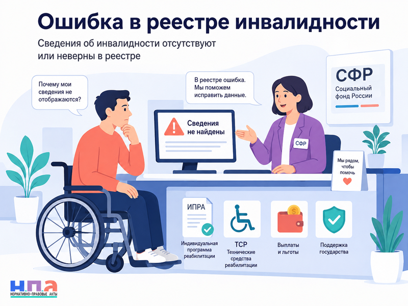 Сведения об инвалидности отсутствуют или неверны в реестре как исправить данные и получить льготы, ТСР и выплаты