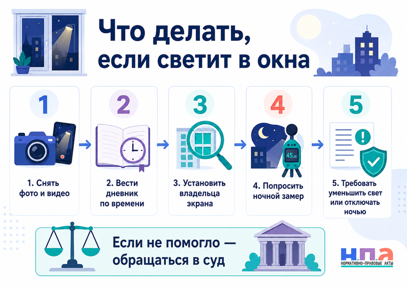 Свет рекламного экрана или фасадной подсветки мешает спать