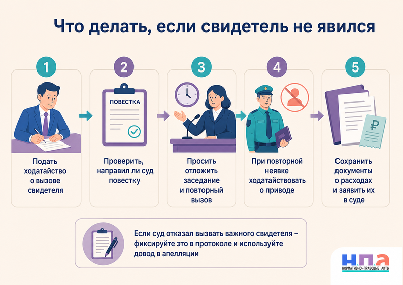 Свидетель не приходит в суд вызов, привод, расходы и ответственность за неявку